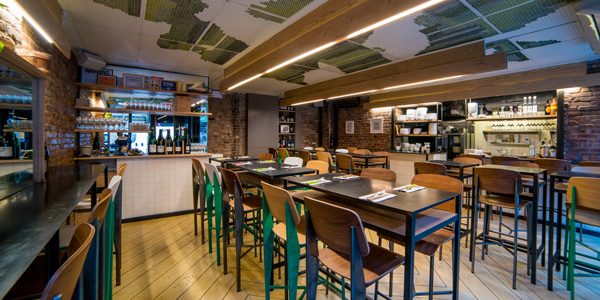 Chic and trendy high top seating at Wildair