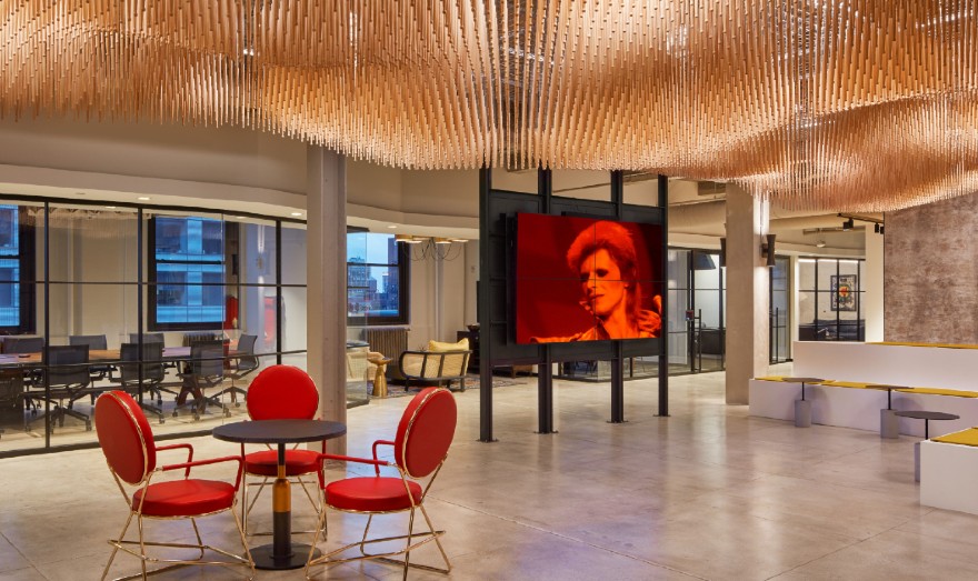 Innovative Office: BMG Music’s Office has a Sculpture Made of 10,000 Drumsticks